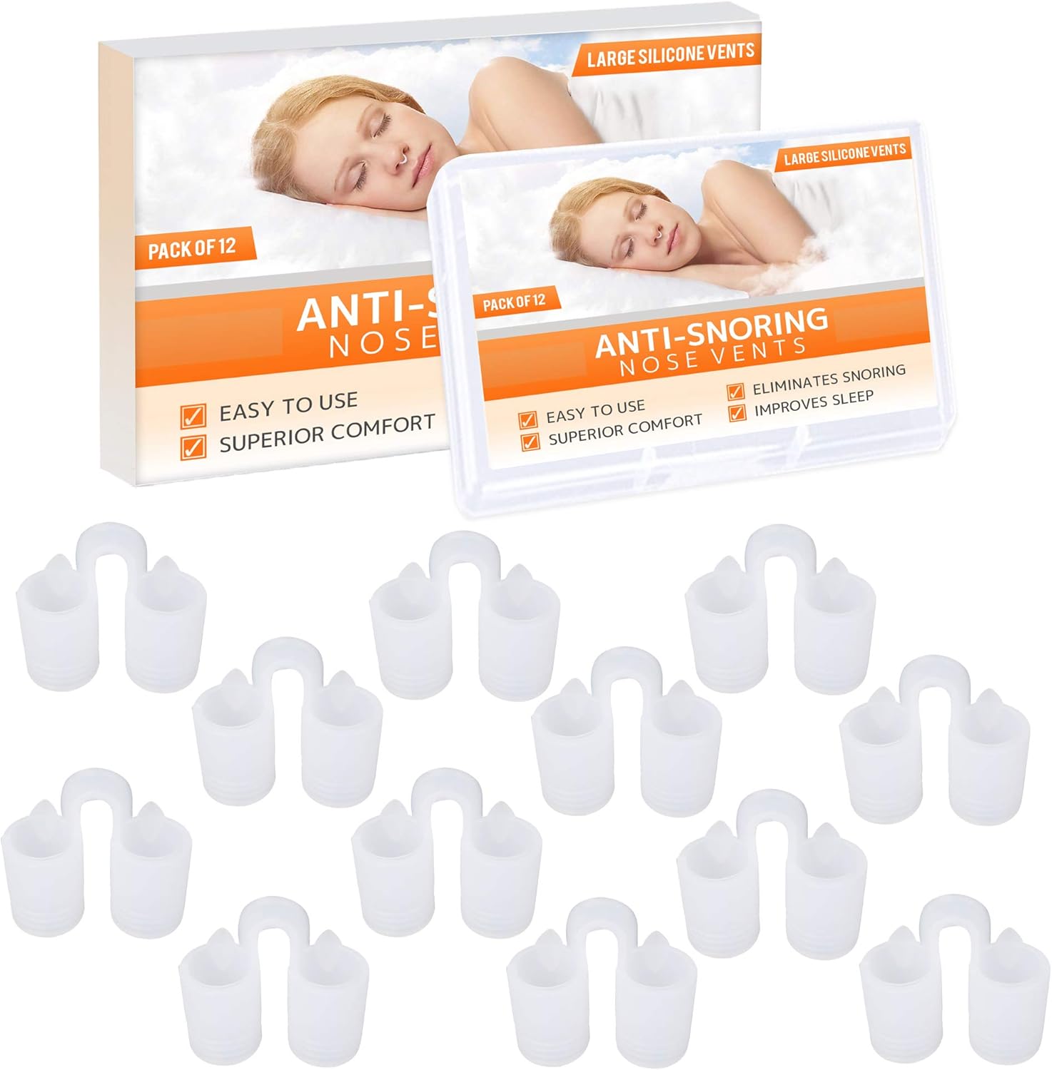 Breathing Relief Nasal Dilator Pack of 12 Large Size Soft Silicone