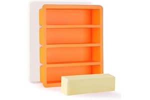 OHOLA KITCHEN SUPPLIES OHOLA Silicone Butter Mold Tray with Lids, Non-Stick for Chocolate, Energy Bars and Cake (1Pack, Stylish Orange Color)