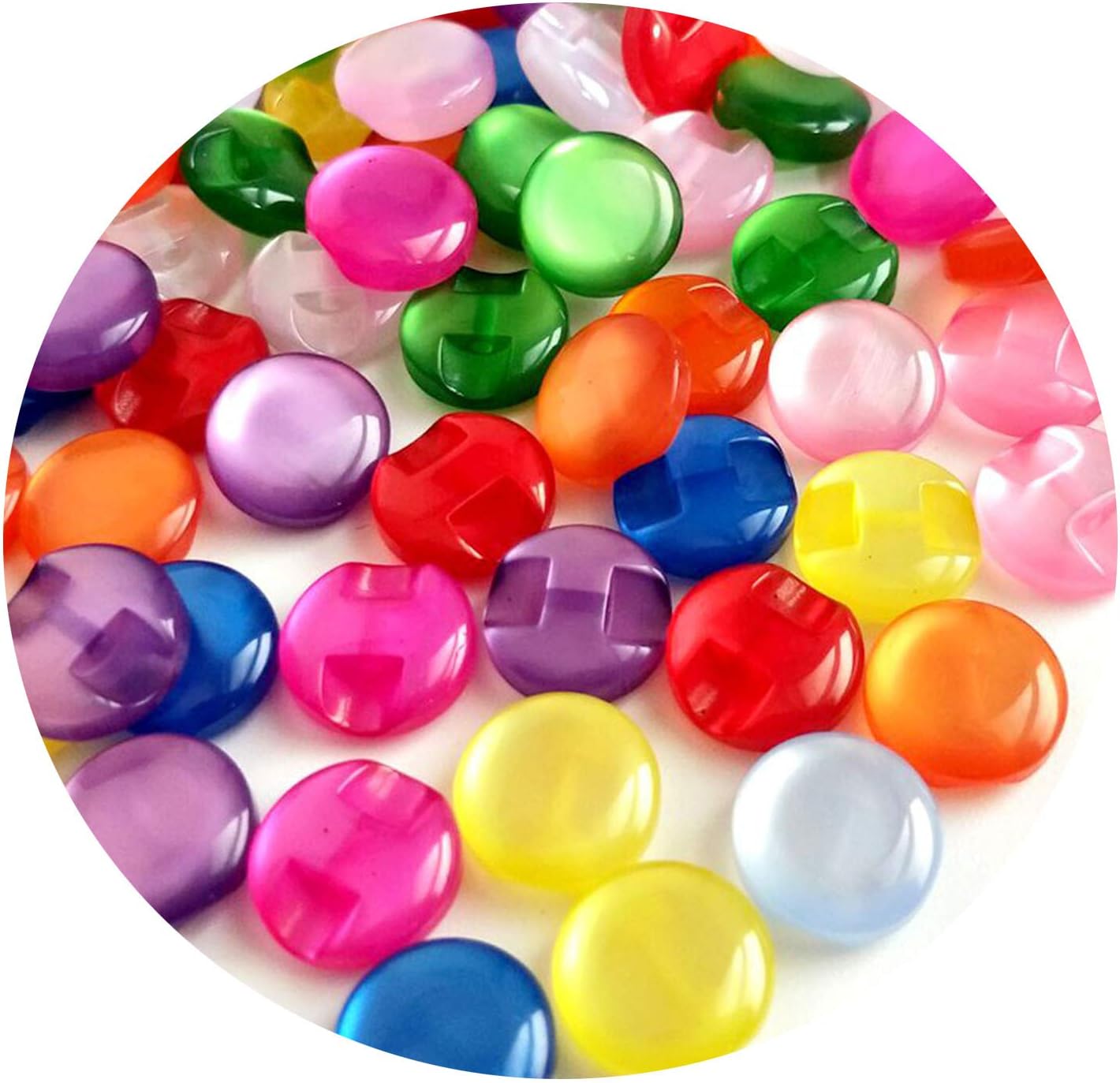 HL 12MM 30/50/100pcs Lots Colors Cat Eye Resin Shirt Buttons Pearl Garment Sewing Accessories DIY Crafts,Mix Color,50pcs