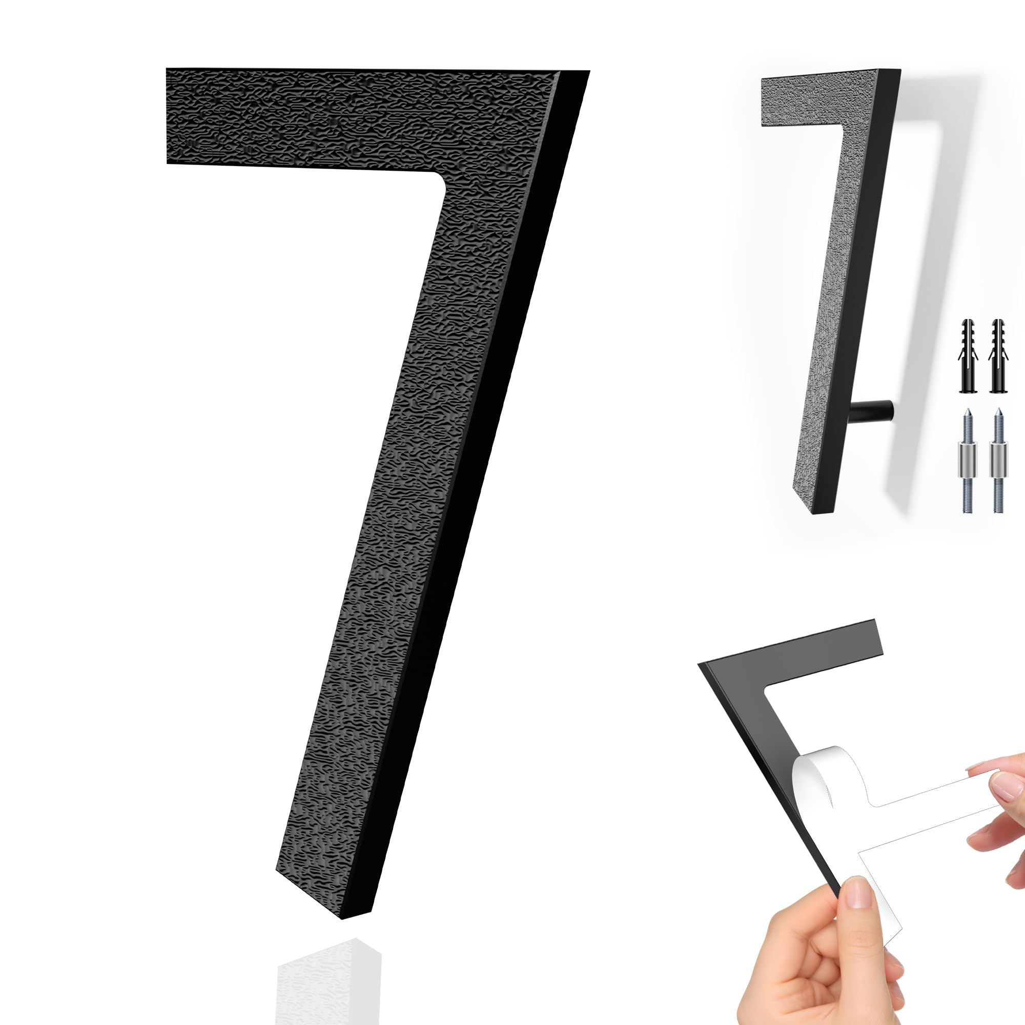 6 Inch Self-adhesive House Numbers, Modern Floating