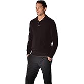 Cashmere Boutique 100% Pure Cashmere Polo Pullover Sweater for Men – Polo Neck, Long Sleeve, Lightweight, Soft & Warm Sweater