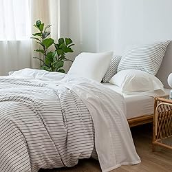 MooMee Bedding Sheet Set 100% Washed Cotton Linen