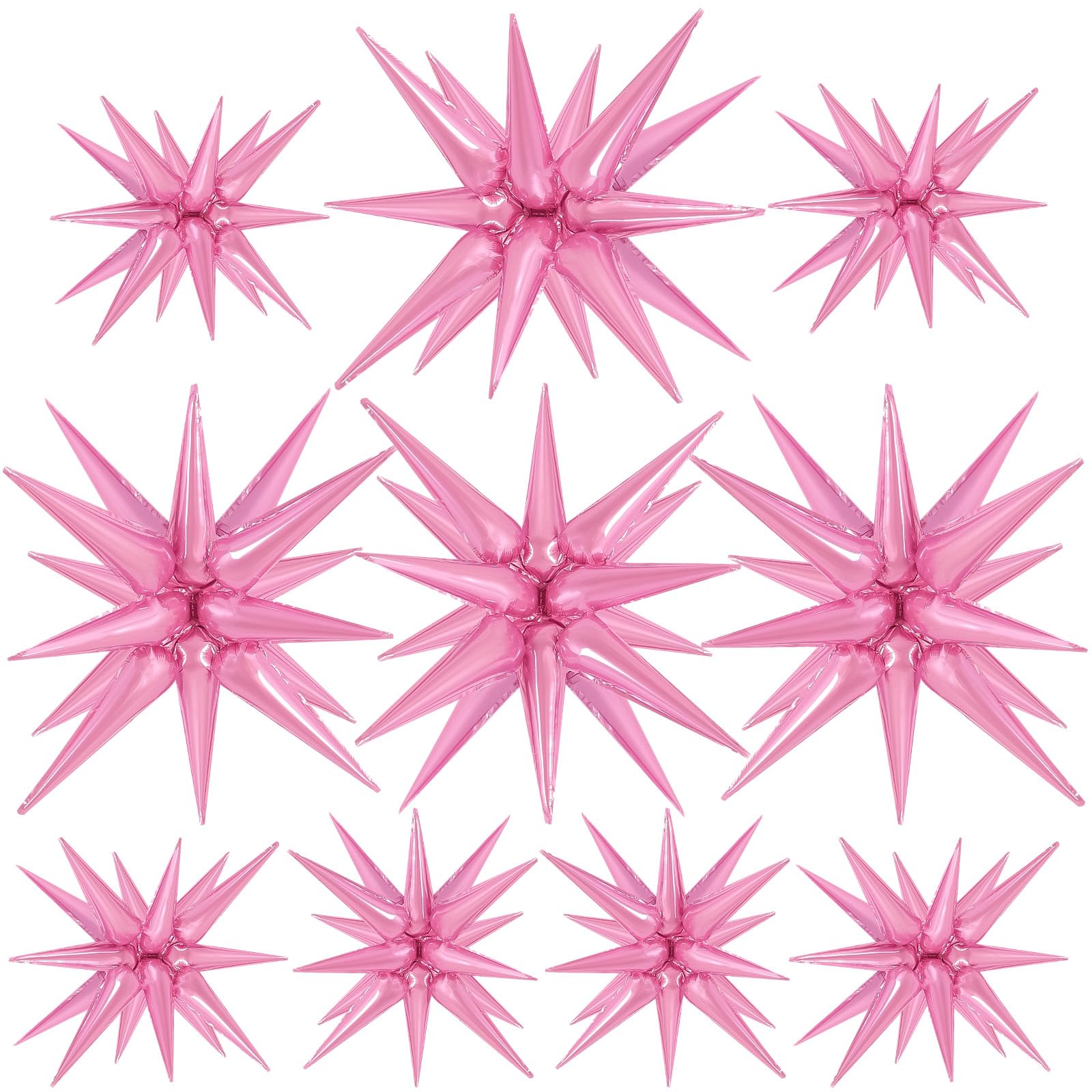 Photo 1 of 10 Pcs Pink Star Balloons Explosion Balloons Foil Cone Balloon Magic for Birthday Wedding Anniversary Party Backdrops Decorations Supplies, 6 Pcs 22Inches and 4 Pcs 27Inches