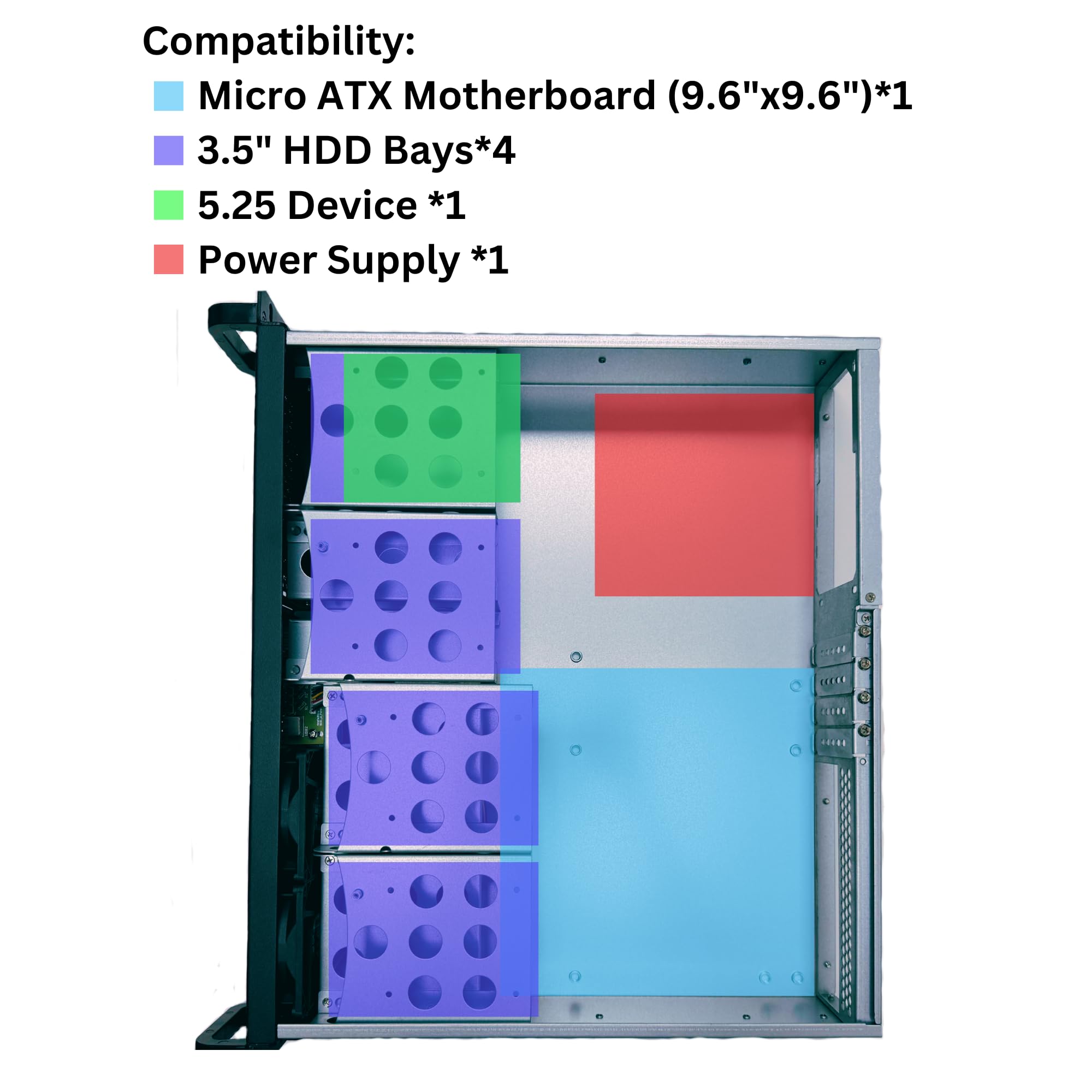 2U Server Chassis, Server Case; 4X 3.5/2.5