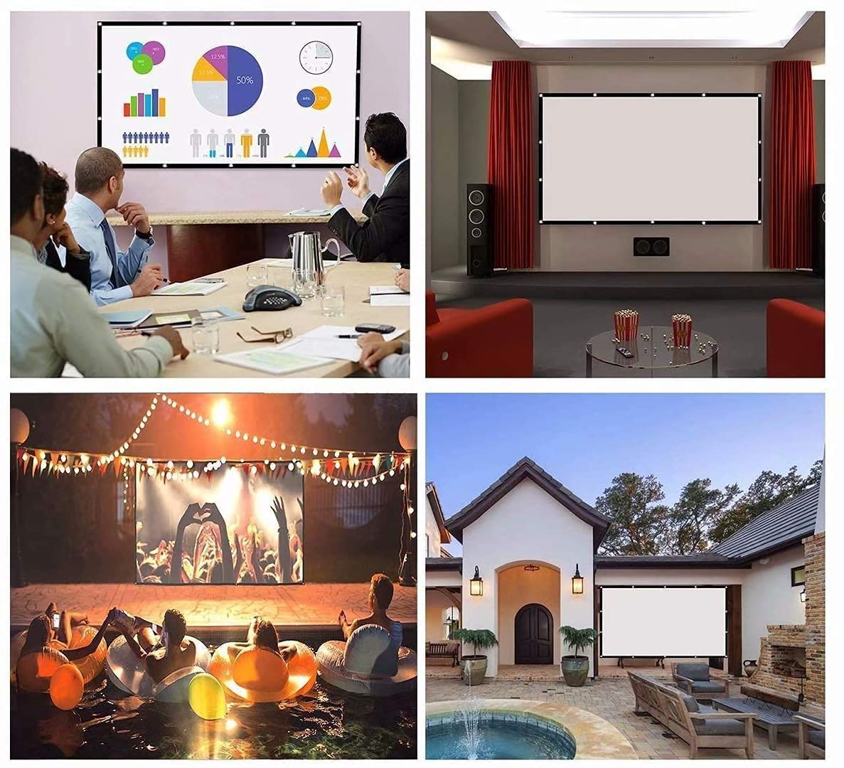 JIFAR HD Projector with WiFi and Bluetooth, 5G WiFi Native 1080P 12000L Outdoor Projector Support 4K 450
