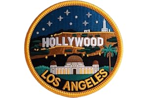 Hollywood Patch (3 Inch) Embroidered Iron-on/Sew-on Badge Los Angeles California Tourist Holly Wood Sign Gift Patches