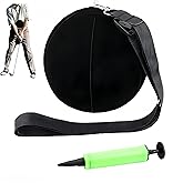 Golf Training Aid, Ai-OUMLEEF Golf Smart Ball Swing Training Aid Inflatable, Golf Swing Ball Trainer with Pump and Lanyard fo