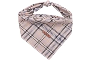 Lionet Paws Dog Bandana Washable Cotton Handkerchief Scarf Triangle Bandana for Small Medium Large Dogs Grey