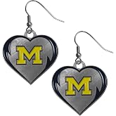 Siskiyou Sports NCAA unisex-adult Heart Dangle Earrings