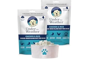 Under the Weather Bland Diet for Dogs | Easy to Digest for Sick Dogs | Always Be Ready | Contains Electrolytes - All Natural Freeze Dried 100% Human Grade Meats | 2 Pack - Chicken, Rice - 6oz