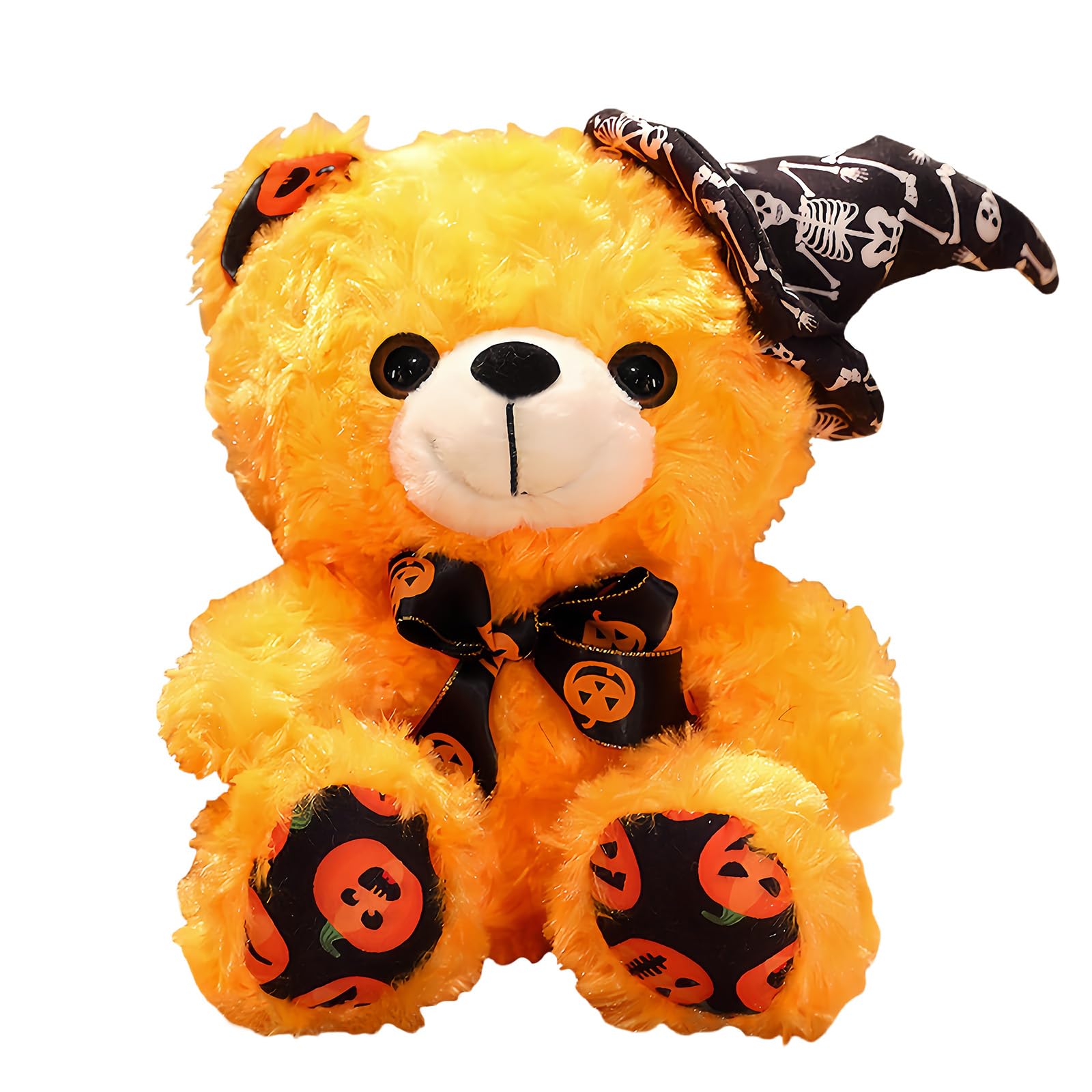 23cm Halloween Teddy Bear Plush Toy, 9" Cute Orange Halloween Stuffed Teddy Doll Toy for Kids Girls Boys โ image 1