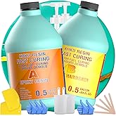 Epoxy Resin Kit - 1 Gallon Fast Cure Epoxy Resin, KHKD RESIN Quick Dry Resina Epoxica Upgrade 4 Hours Unmould,Clear High Gloss Epoxy, Odorless Art Resin for Painting,Craft,Coasters, Coating,Jewelry