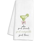 FTKBGHY Margarita Gifts Kitchen Towels, Margarita Gifts for Women, Coquette Pink Bow Cocktail Decorative Dish Hand Tea Towels for Kitchen Bar Cart Decor, 16x24 Inch