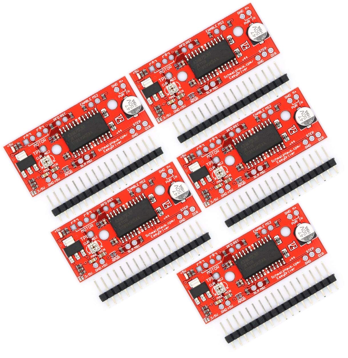 TECNOIOT 5 pieces A3967 EasyDriver Stepper Motor Driver V44 Development Board