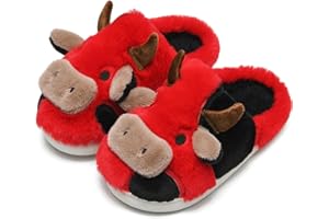 WENPOUTR Cow Slippers Toddler Slippers Kids Slippers Boys Girls Soft Non-Slip slippers Memory Foam Toddler House Shoes Kawaii Bedroom Pillow Cloud Slippers for kids