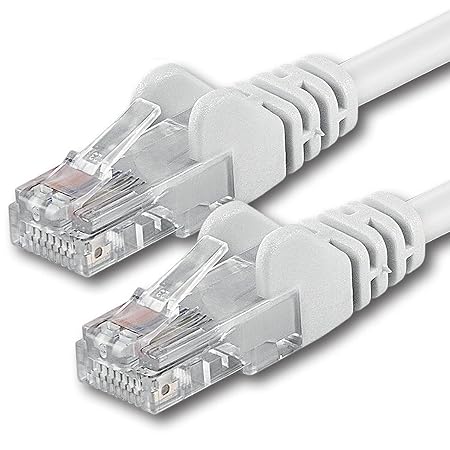1aTTack CAT6 2x RJ45 Stecker UTP Netzwerk Patch-Kabel 20m weiß
