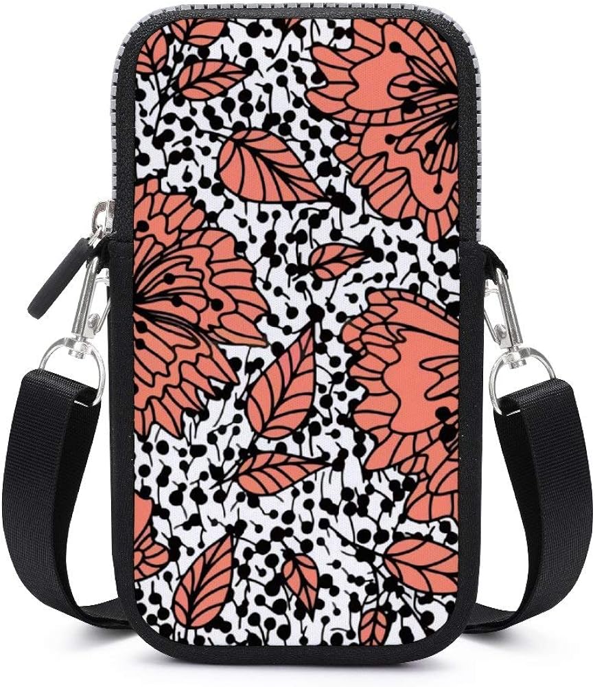 Portafoglio Cellulare Tracolla con Tracolla Rimovibile Arancione Fowers