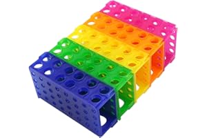 Heathrow Scientific HS29022Gpk10 HS29022G 4 Way Tube Rack, Polypropylene, Assorted Colors, Blue/Green/Pink/Yellow/Orange (Pack of 10), 1" Height, 1" Wide, 8.9" Length (Pack of 10)