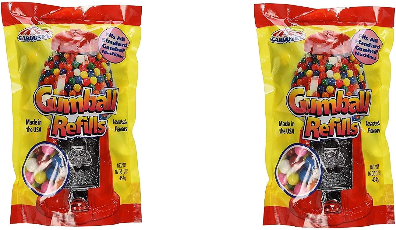 Assorted Gumballs Refill ~ 16 oz (2 Pack)