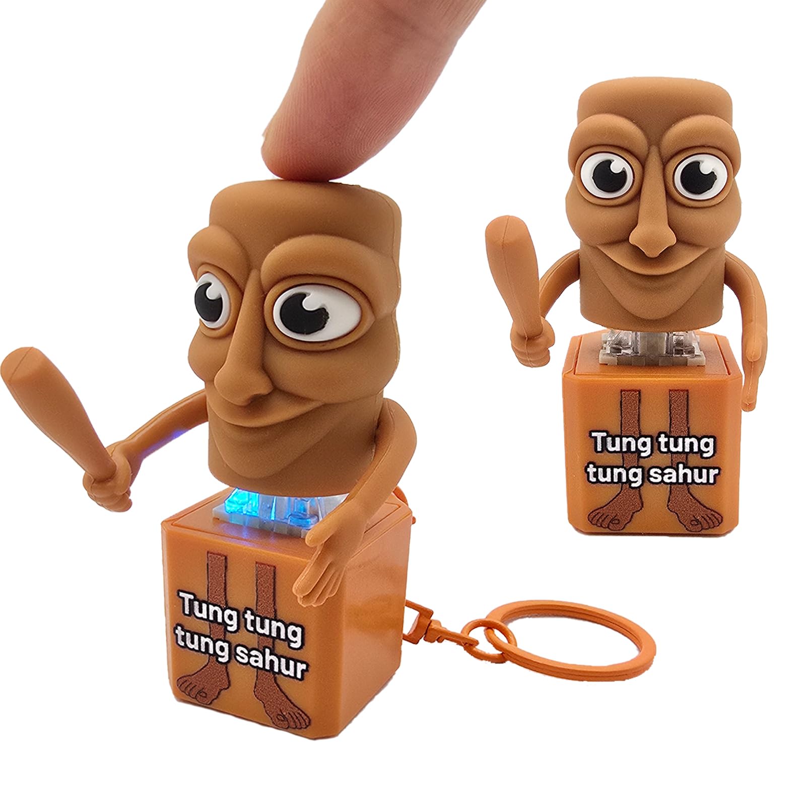 Gtzzot Italian Brainrot Keyboard Clicker Fidget Keychain with Sound and LED Light - Tralalero Tralala Shark, Tung Tung Tung Sahur, Ballerina Capuchina | Stress Relief Toy for Adults (sahur)