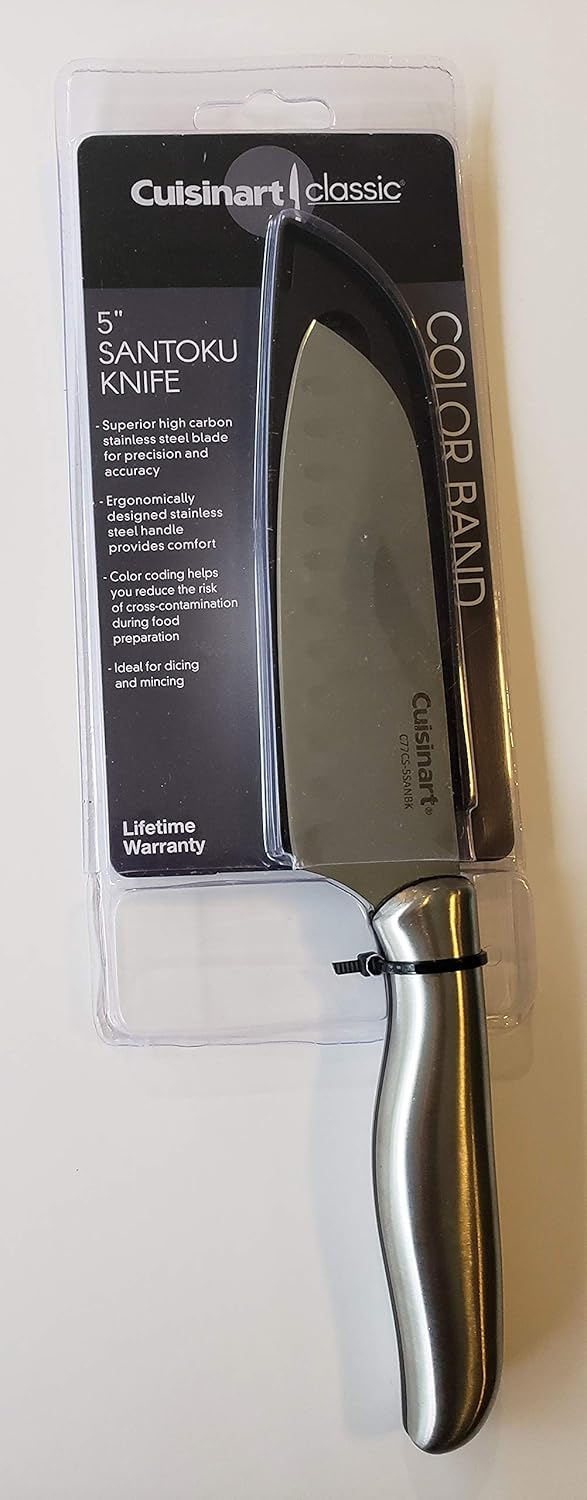 Cuisinart Classic Color Band Black 5" Santoku Knife with Guard - C77CS-5SANBK