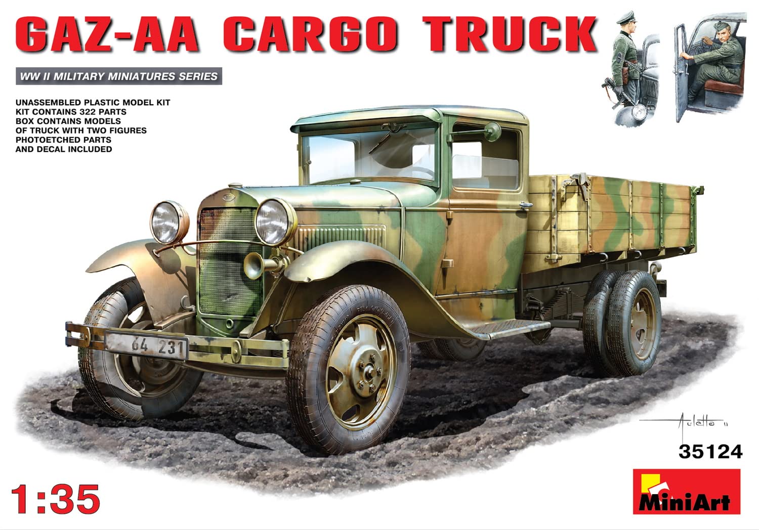 Miniart 1:35 Scale GAZ-AA Cargo Truck Plastic Model Kit