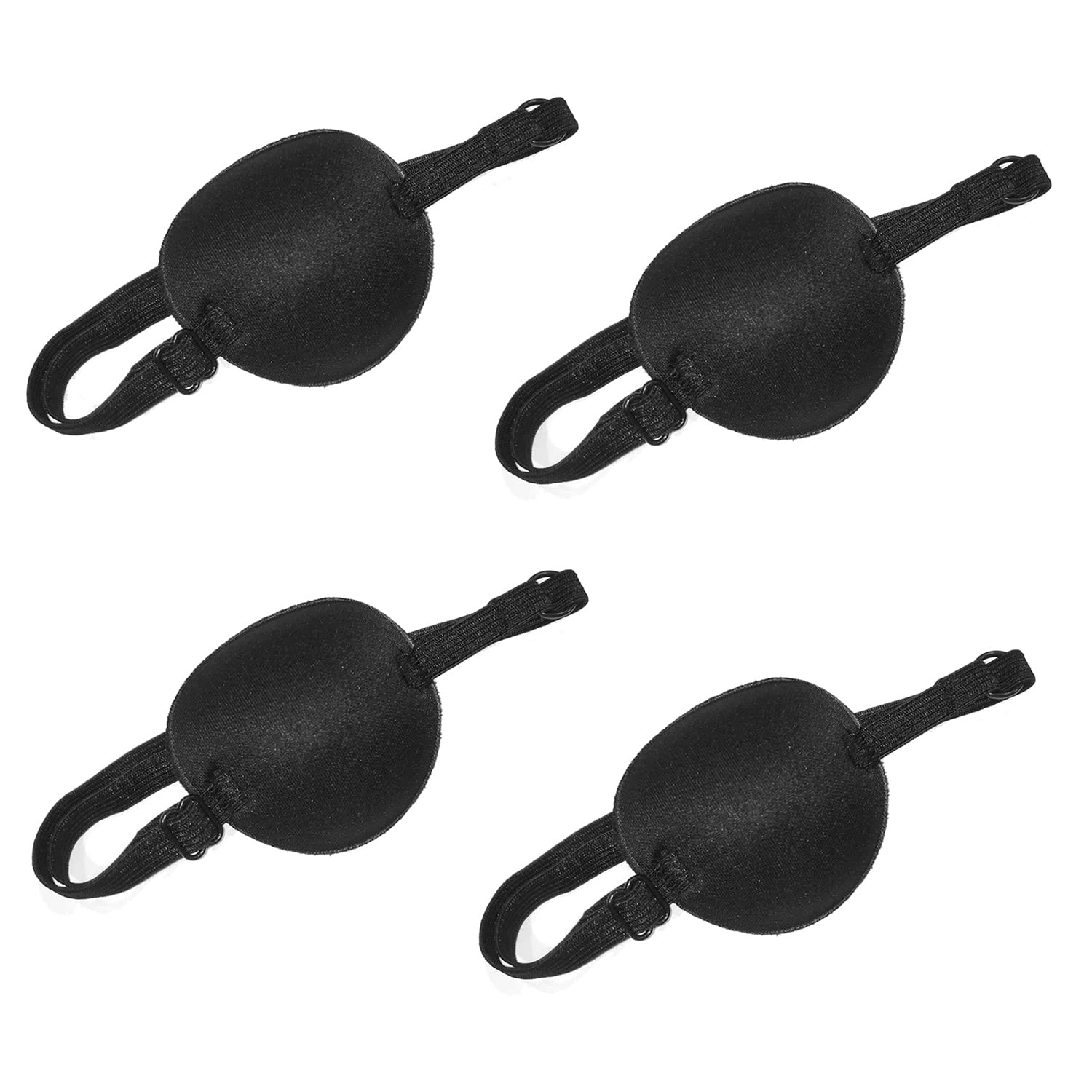 Eye Patches,4 PCS Lazy Eye Patche Adjustable Eye Mask Eyepatch with Buckle for Adults and Kids Cosplay Party Halloween Masquerade Dress Up Black