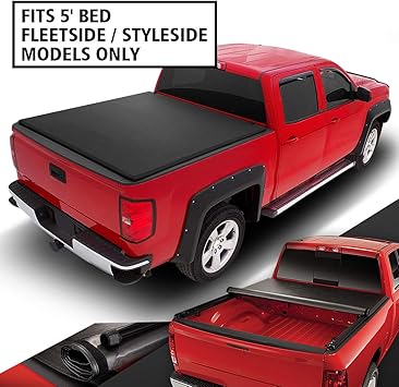 Amazon Com Dna Motoring Ttc Ru 059 Pickup Truck Bed Top Roll Up Vinyl Soft Tonneau Cover Automotive