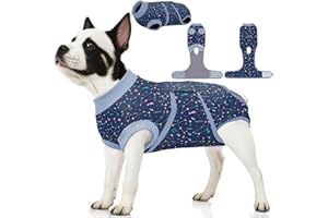 PetWarm Dog Recovery Suit, Recovery Suit for Female Male Dogs Bodysuit for Abdominal Affected Areas Sensitive Skin Areas, Onesie for Dogs After Surgery, Dog Bodysuit, Galaxy Pattern, Blue, L