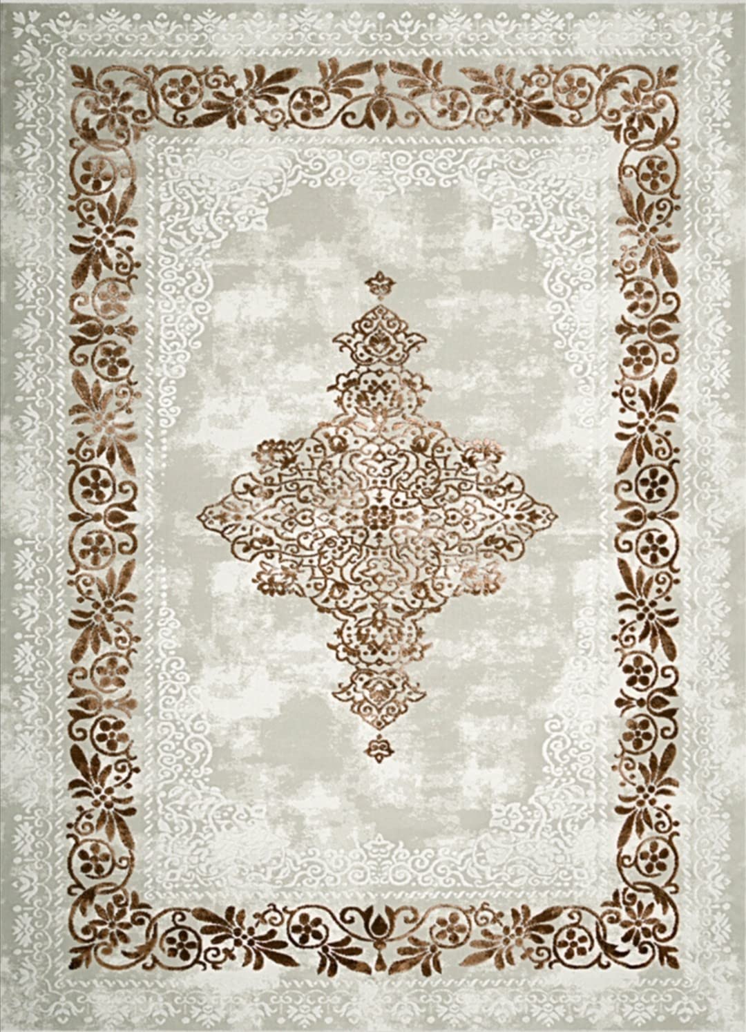MANI TEXTILE TPS_BAROQ_BEI_80 Rug Polyester Beige x_150_cm