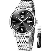 OLEVS Mens Watches Dress Waterproof Watch with Date Day Analog Quartz Casual Wrist Watch Large Number Classic Luxury Luminous Scales 41mm Big Face Easy Read Reloj para Hombre