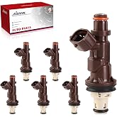 6PCS Fuel Injectors 2 Holes Compatible with Toyota Tundra V6 3.4L 2000-2004 | for 4runner 1999-2002 3.4L V6, Tacoma 1999 2000 2001 2002 2003 2004 3.4L V6 Replace 2325062040 1580561 FJ585