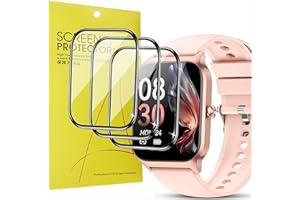 Lamshaw Compatible for Liufiueq Smart Watch Screen Protector, [3 Pack] 3D Full Coverage PET Soft Screen Protector Film Compat