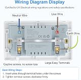 Ricokey Double Plug Socket with USB C 2 USB Ports 13A White 2 Gang view 4