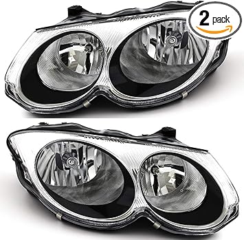 Amazon Com For Chrysler 300m Headlight 1999 2000 2001 2002 2003 2004 Driver And Passenger Side Headlamp Assembly Replacement Automotive