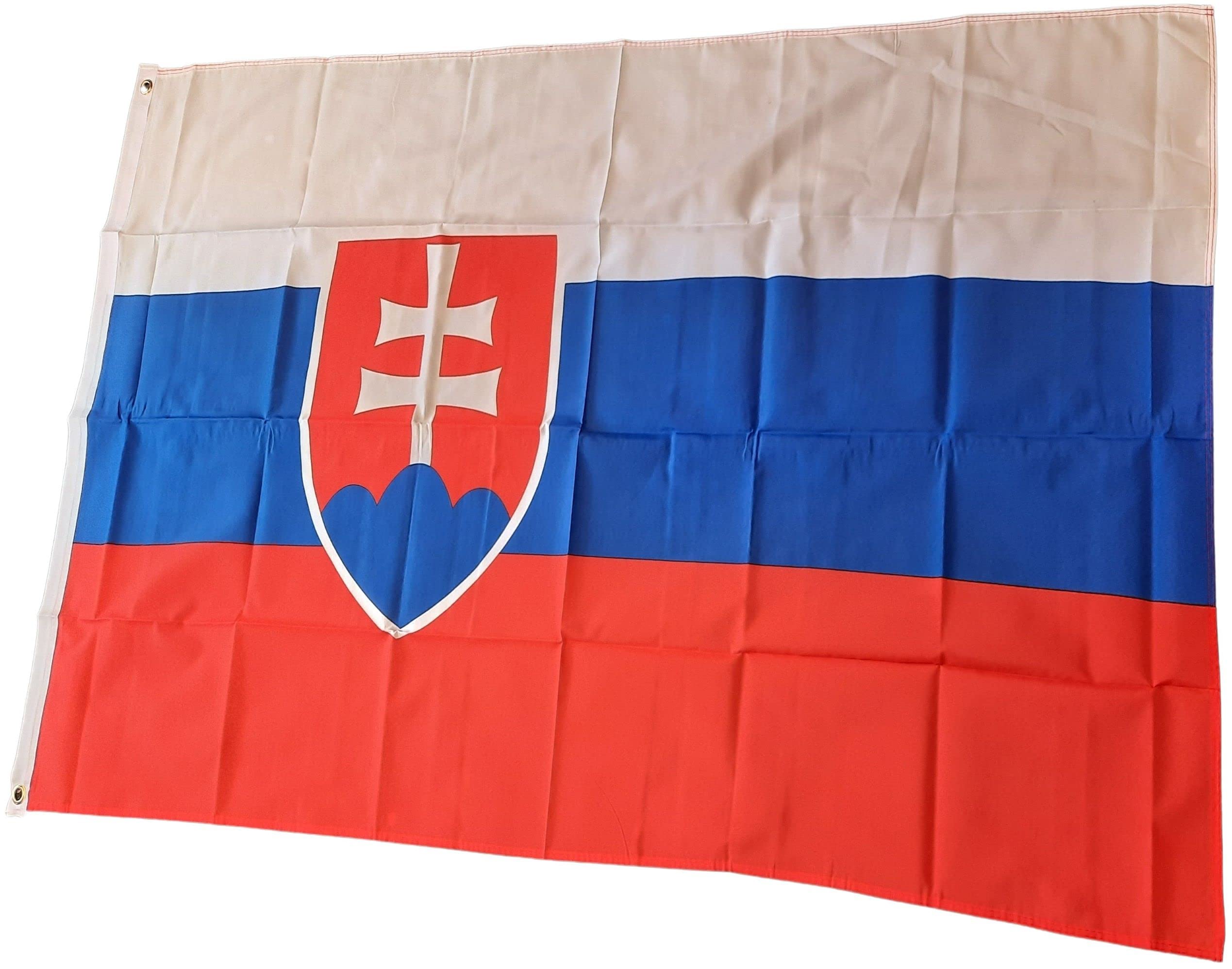NWFlags Slovakia Flag 3ft x 2ft 75d Premium Polyester Suitable For Flagpoles | Strong Polyester 3x2 foot material flag with Eyelets