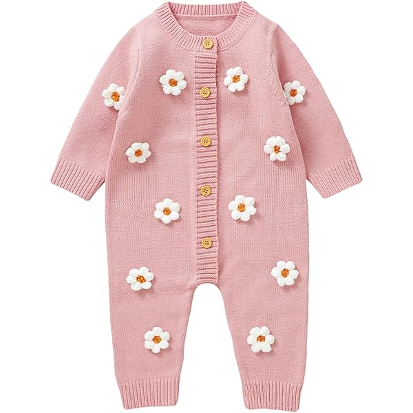 Amazon.com: Newborn Baby Girl Chunky Knitted Jumpsuit Long