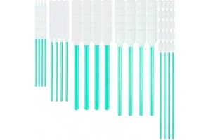 SHJYKRU Cleaning Swab Sticks Kit (5 Types, 100 Pack) Multi-Purpose Cleanroom Sponge Stick for Inkjet Printer, Optics Lens,Camera,Arts and Crafts,Automotive Detailing and Electronics(Green)