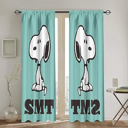Amazon Co Jp 輸入 A級遮光カーテン スヌーピー Snoopy 多機能 ウォールアート ポスター カーテン セット 寝室 リビング用 断熱 防寒 Uvカット 昼夜目隠し 自然風景 Auvカーテンです ホーム キッチン