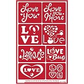 Over'N'Over Reusable Glass Etching Stencils &ndash; Durable Self-Stick Designs for Glass, Mirrors, and Ceramics with Armour Etch Cream &ndash; 5&rdquo; x 8&rdquo; Stencil Sheet - Love U More
