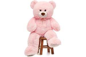 MorisMos Giant Teddy Bear Stuffed Animal-35.4'' Large Teddy Bear, Soft Big Teddy Bear Plush Toy, Pink Stuffed Teddy Bear, Big Stuffed Animal for Girl Boy Girlfriend Valentine's Christmas