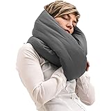 Huzi Infinity Pillow - Design Power Nap Pillow, Travel and Neck Pillow (Grey)