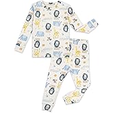 moimoln Sibling Matching 6M-8Y Soft Warm Cotton Modal Character Long Sleeve Snug-Fit Pajama Long Sleeve Sleepwear Daily