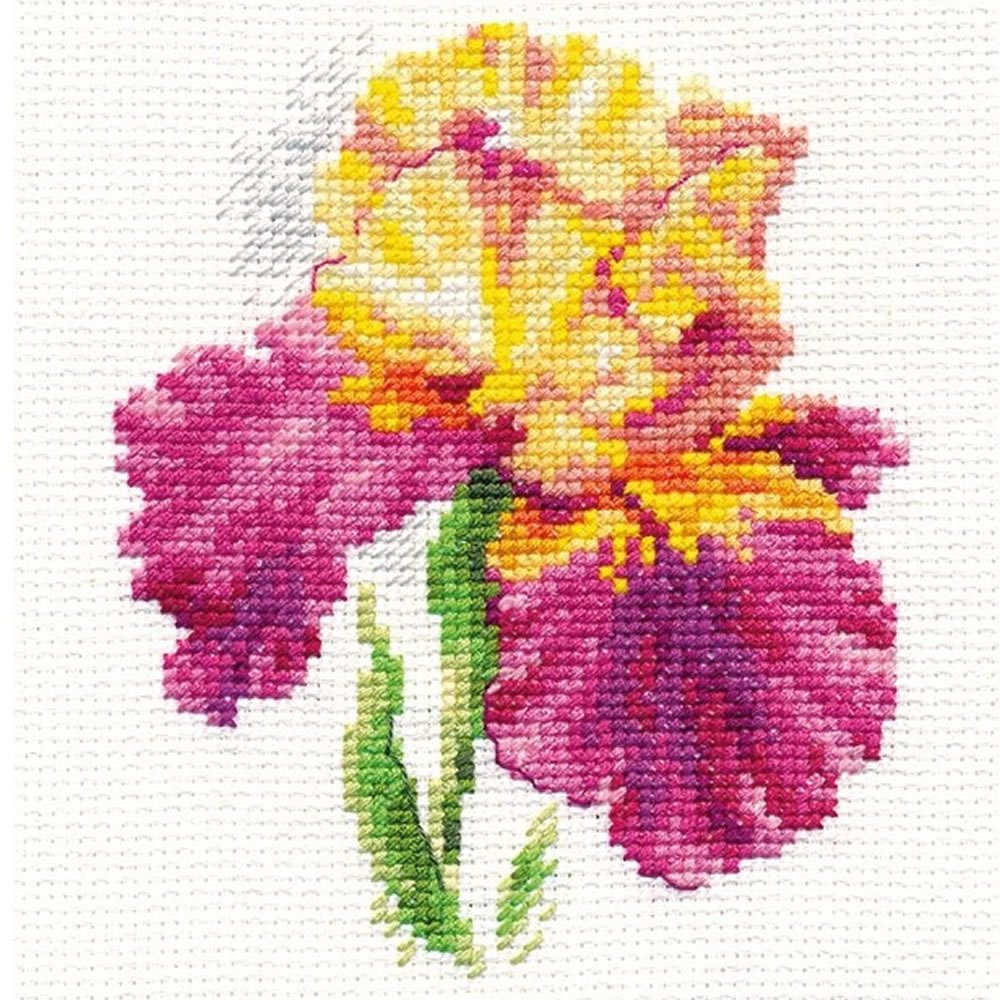 WELIWE Kreuzstich Set Mit Vorgedrucktem Stoff - Blumen Motiv 40x50cm Für Anfänger