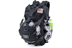 Aferrizu Motorcycle Backpack for Men Riding Helmet Backpacks with Hat Carrier/Storage Waterproof Large Capacity Travel Bag Motorcycle Cycling Gear Accessories