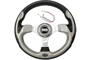 GREENCHOOSY Golf Cart Steering Wheel for EZGO Club Car and Yamaha Titanium gray2