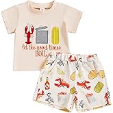 fhutpw Toddler Baby Boy Summer Clothes Tractor Letter Short Sleeve T-Shirt Tops Pockets Casual Shorts Set Infant Outfits