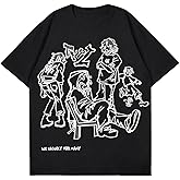 Bealin Mens Graphic Tees Oversized Creative Graffiti Short Sleeve Shirts Summer Casual Rapper Streetwear Y2k Tops Tshirt