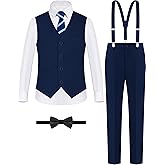 ELPA ELPA BORN FOR ALL WONDERFUL THINGS Boys' Formal Suit Vest Set with Suspenders