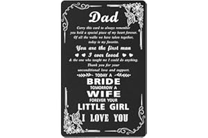 Richesele Father of the Bride Gift from Daughter - Engraved Wallet Insert Card for Wedding Day - Sentimental Keepsake from Br